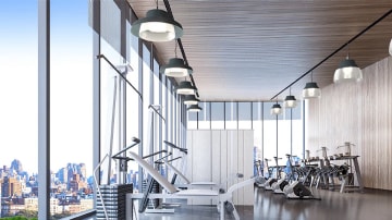 3d printed lights in a gym